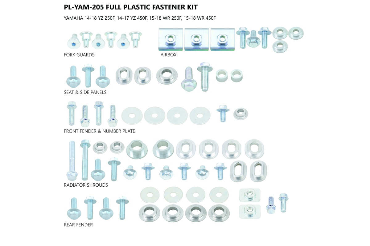 Motocross full plastic fastener kit for Yamaha - Other items - AC02443 - Ufo Plast