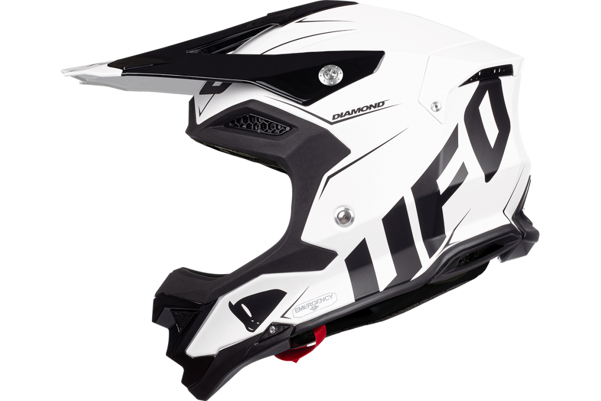 Motocross helmet Diamond black and white - ADULT - He052 - Ufo Plast