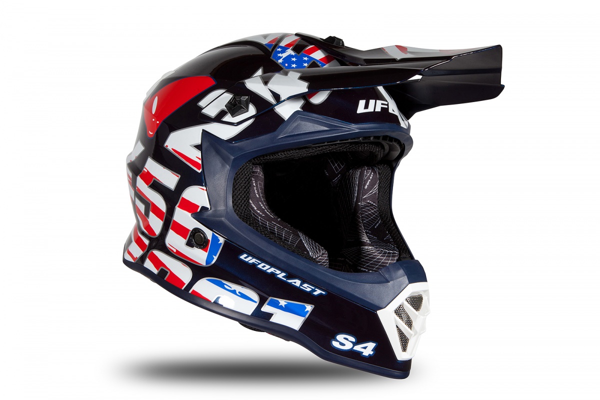 Motocross helmet for kids Numbers blue glossy - Helmets - HE193 - UFO Plast