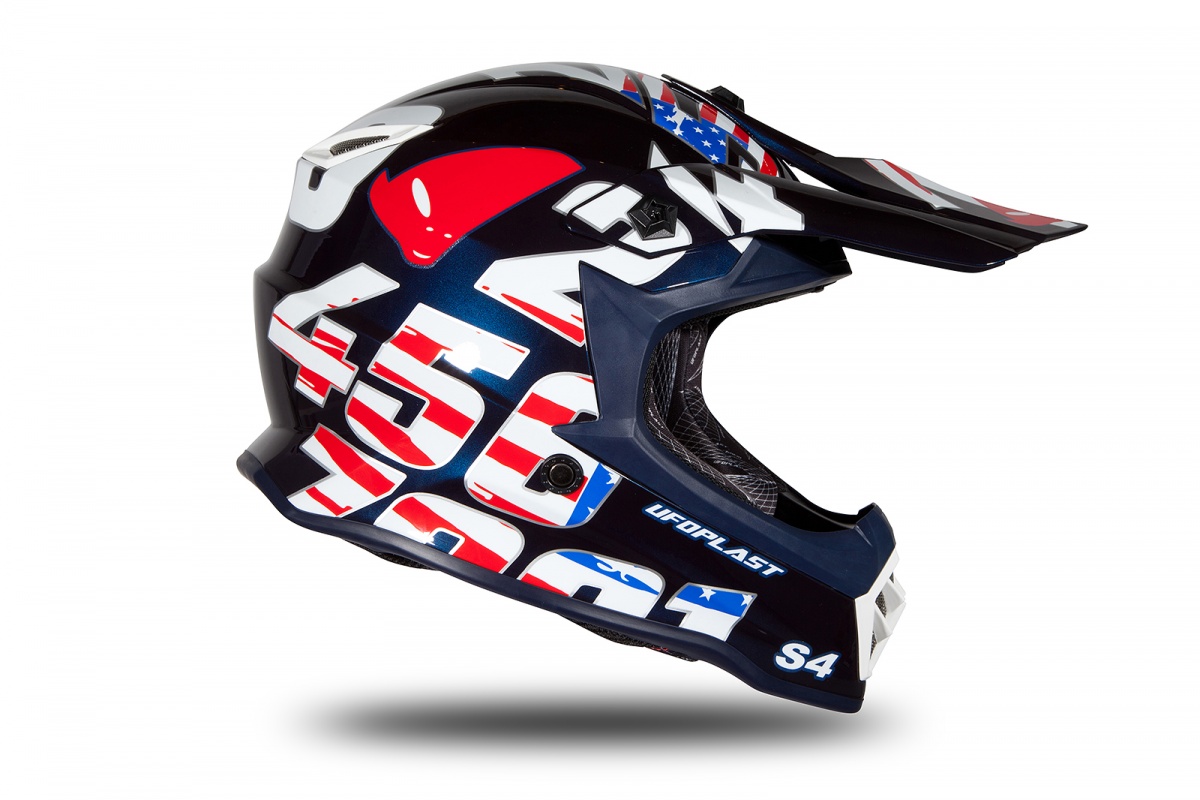 Motocross helmet for kids Numbers blue glossy - Helmets - HE193 - UFO Plast