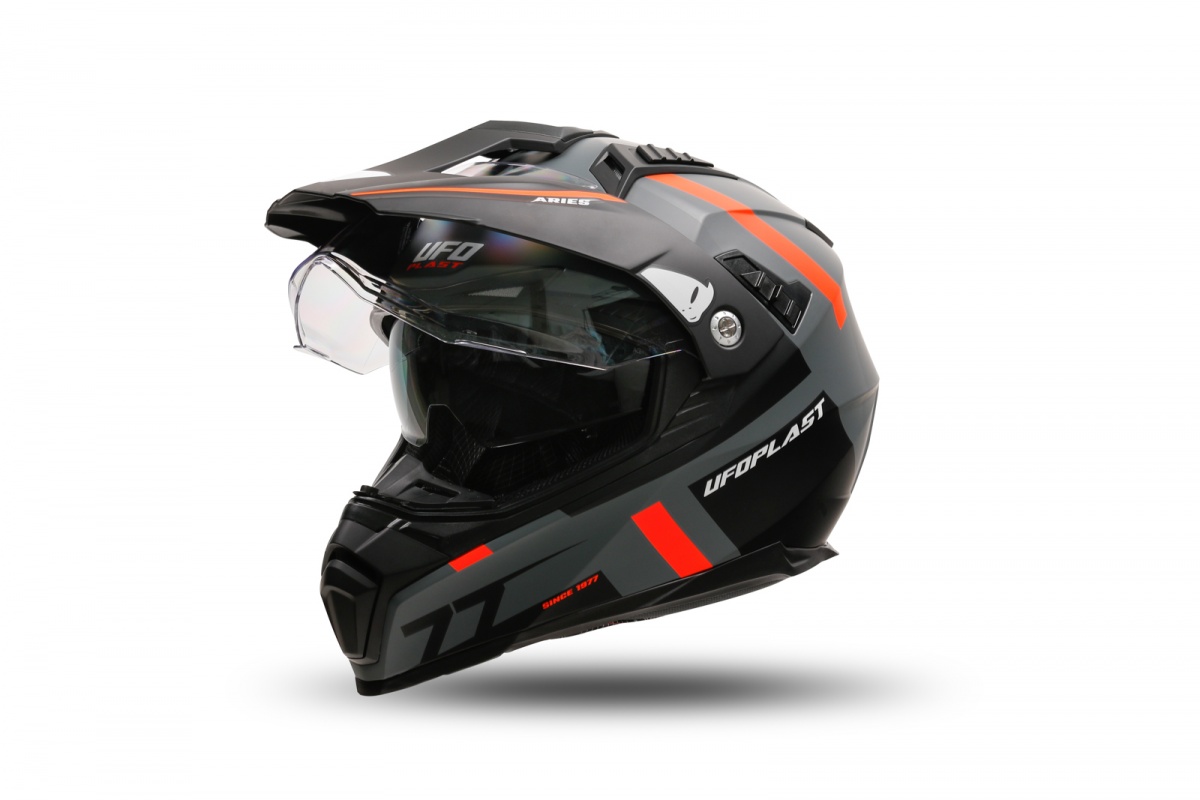 Motocross Aries helmet grey and orange - Helmets - HE13500-EF - Ufo Plast