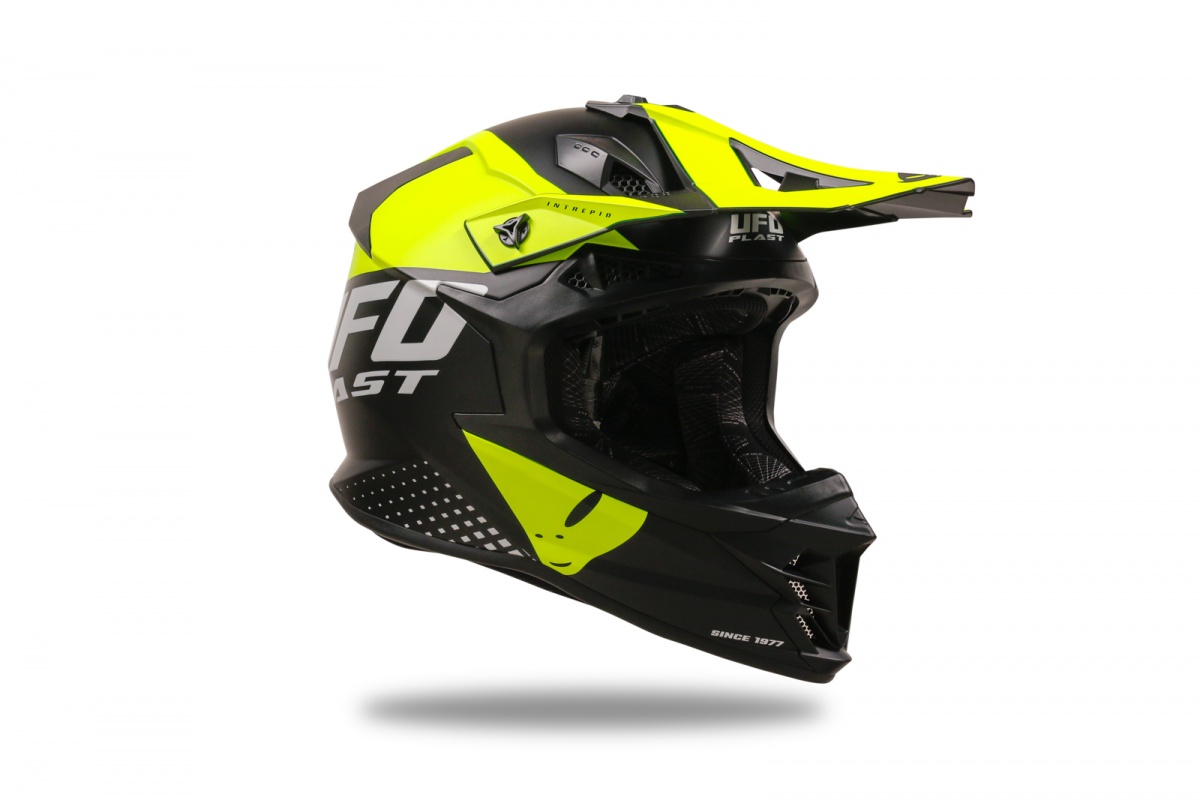 Motocross Intrepid helmet black and neon yellow - Helmets - HE13400-KD - UFO Plast