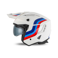 Sheratan cross jet helmet white, red, blue