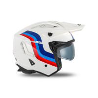 Sheratan cross jet helmet white, red, blue